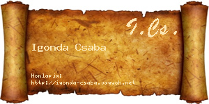 Igonda Csaba névjegykártya